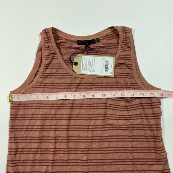 New Prana Foundation Scoop Neck Tank Top Vino Heather Stripe - Picture 4 of 5